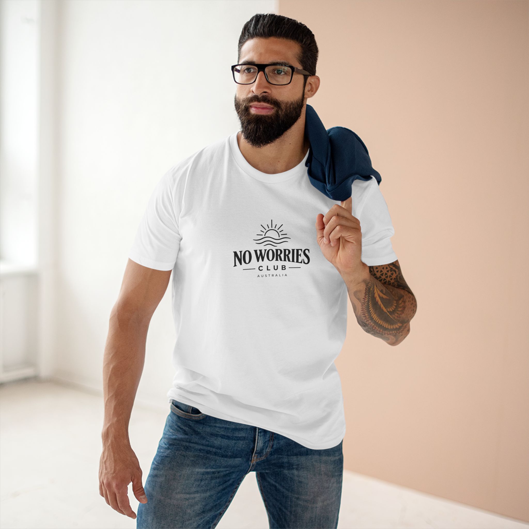 No Worries Club T-Shirt on AS Colour Staple 5001